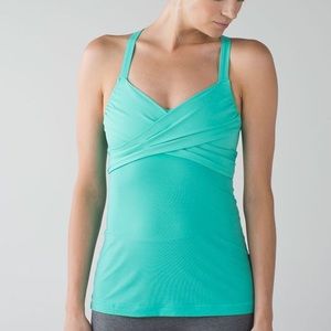 lululemon wrap it up tank top teal blue size 10